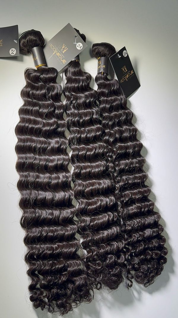 Täuscht bei Monique , echter Haar, Extension, Deep Wave, natural Farbe 65cm double drawn  50cm – Bild 4