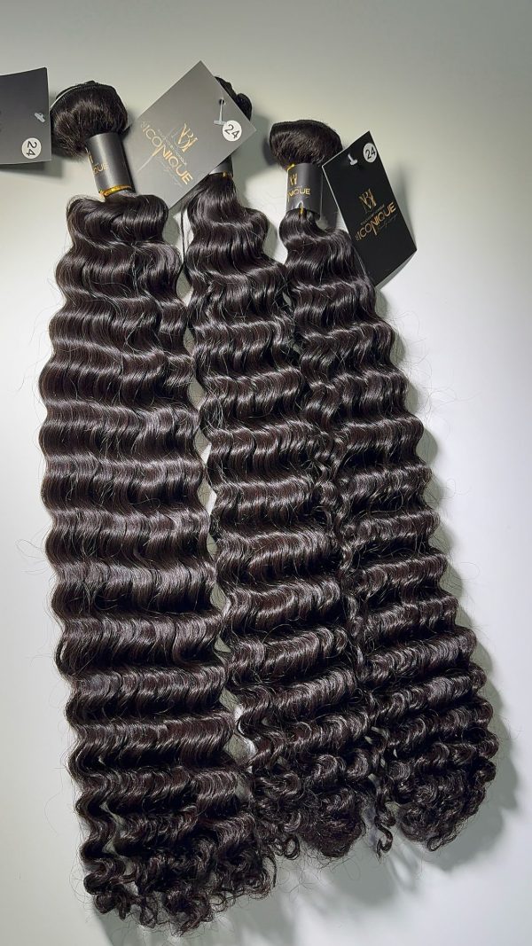 Täuscht bei Monique , echter Haar, Extension, Deep Wave, natural Farbe 65cm double drawn  50cm – Bild 5