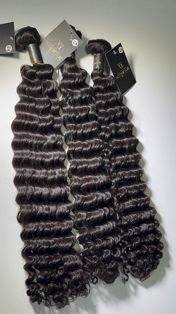 Täuscht bei Monique , echter Haar, Extension, Deep Wave, natural Farbe 65cm double drawn  50cm – Bild 6