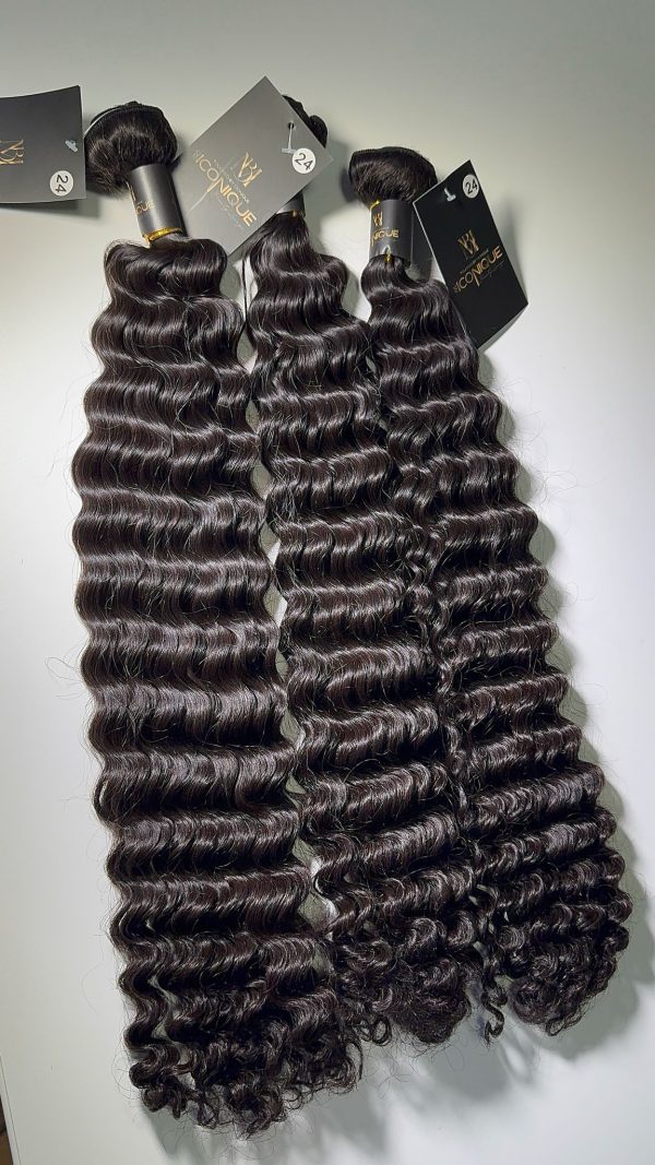 Täuscht bei Monique , echter Haar, Extension, Deep Wave, natural Farbe 65cm double drawn  50cm – Bild 7