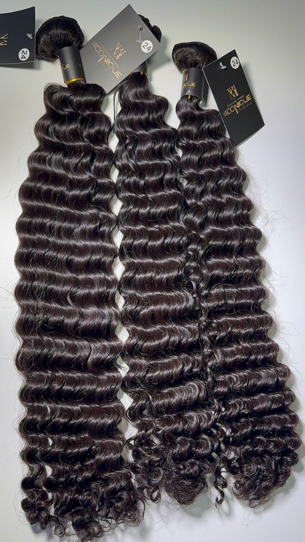 Täuscht bei Monique , echter Haar, Extension, Deep Wave, natural Farbe 65cm double drawn  50cm – Bild 9
