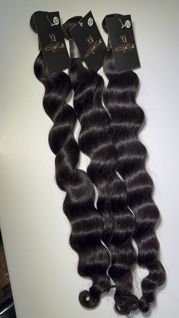 Loose wave 55cm echte Haarextension#1b genaue Swift   50cm ab – Bild 10