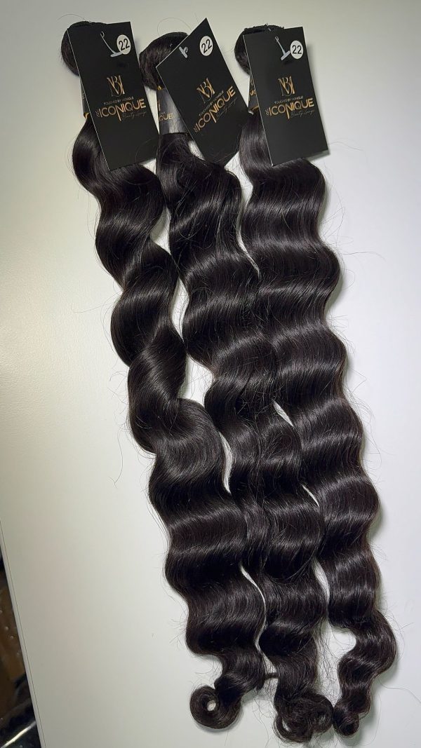 Loose wave 55cm echte Haarextension#1b genaue Swift   50cm ab – Bild 9
