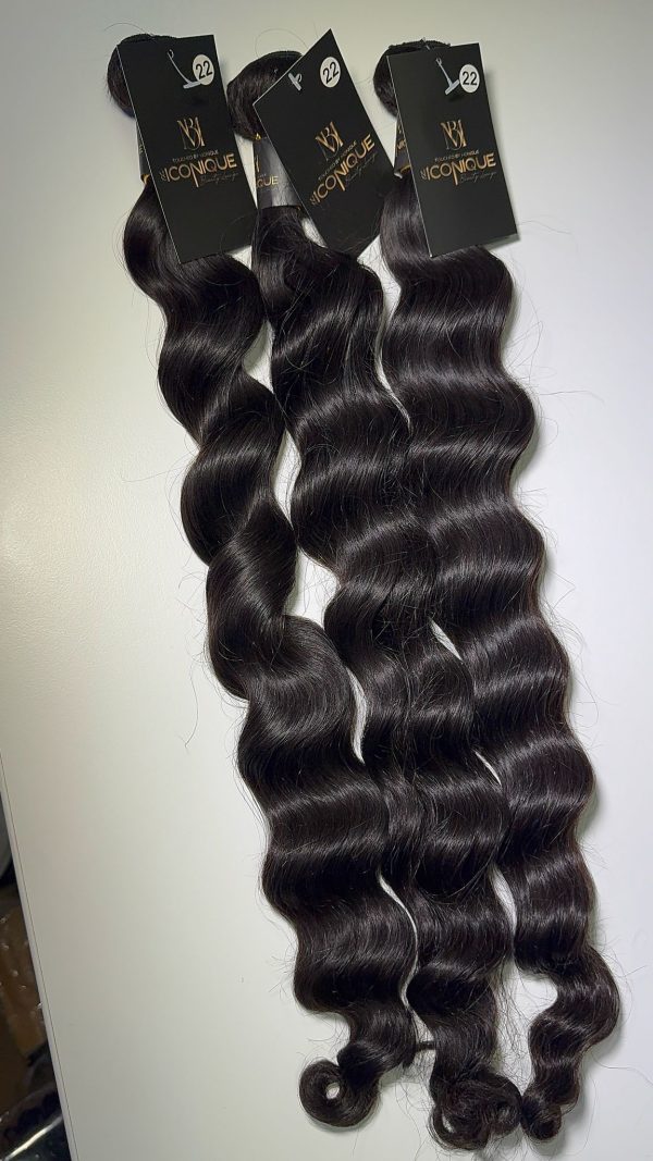 Loose wave 55cm echte Haarextension#1b genaue Swift   50cm ab – Bild 8