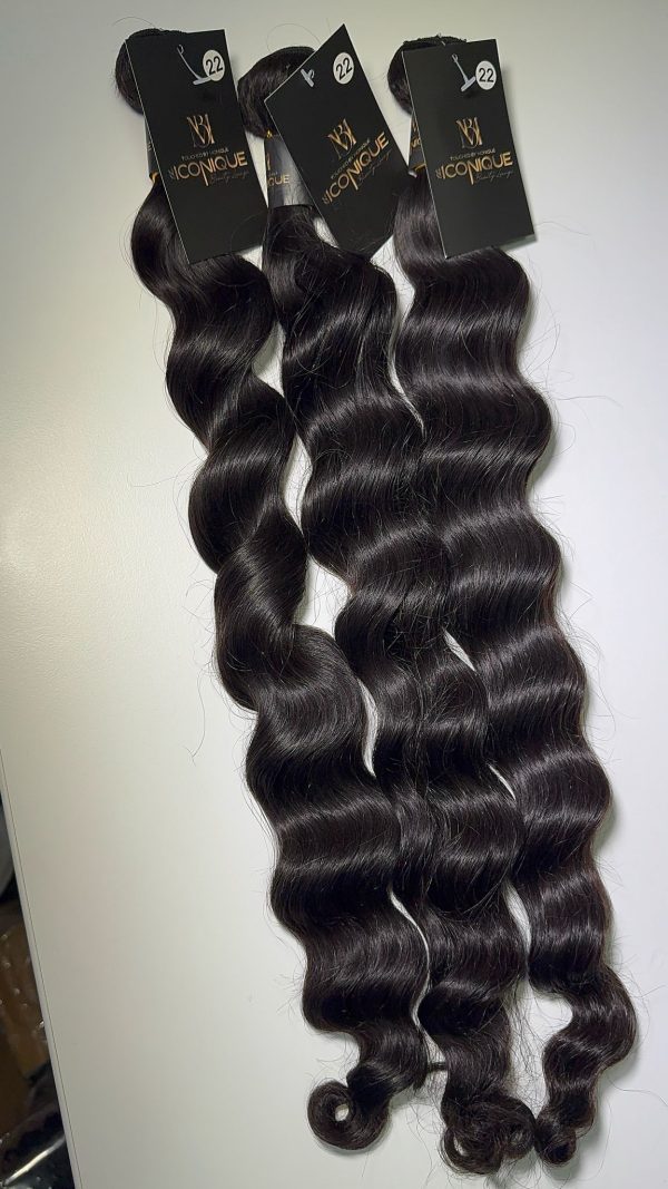 Loose wave 55cm echte Haarextension#1b genaue Swift   50cm ab – Bild 7