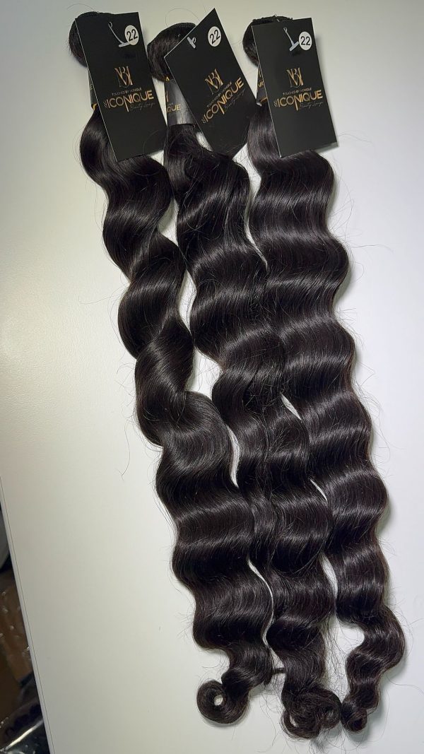 Loose wave 55cm echte Haarextension#1b genaue Swift   50cm ab – Bild 6