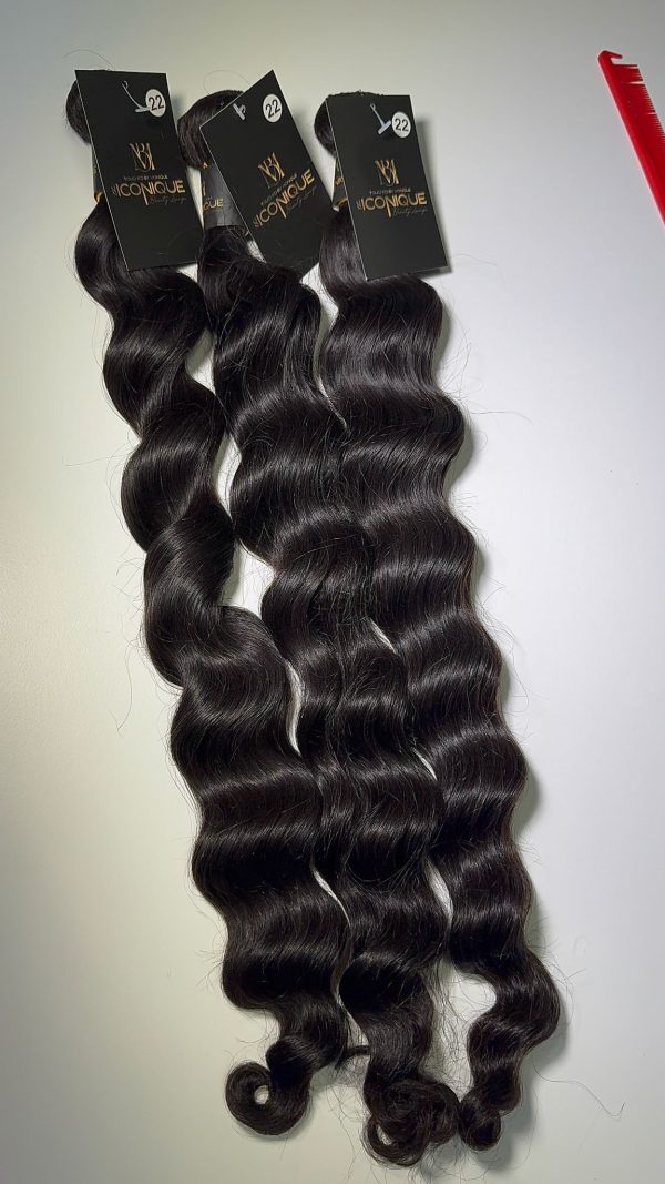 Loose wave 55cm echte Haarextension#1b genaue Swift   50cm ab – Bild 4