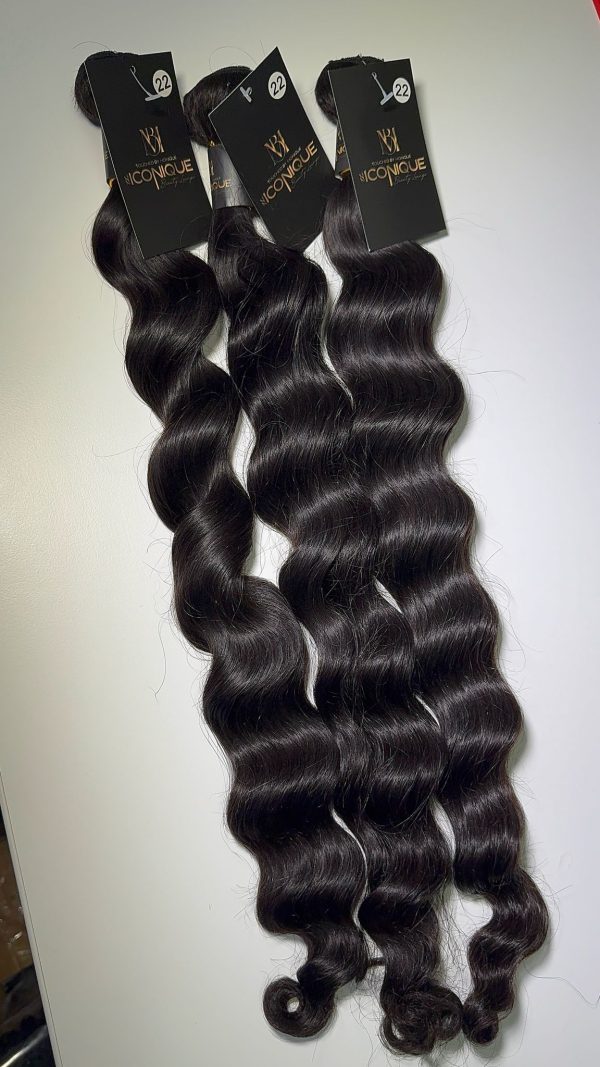 Loose wave 55cm echte Haarextension#1b genaue Swift   50cm ab – Bild 3